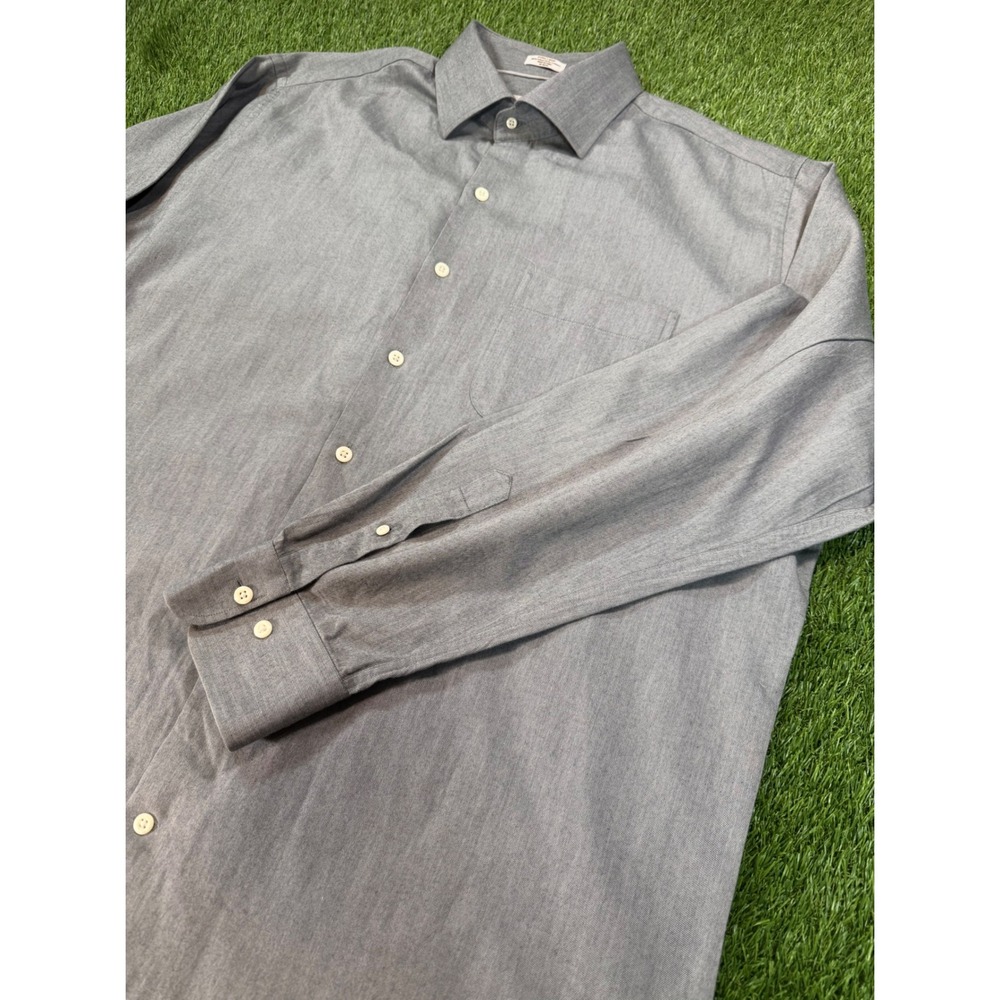 Peter Millar Crown Fleece Grey Cotton Cashmere Button Down Shirt Mens XL
